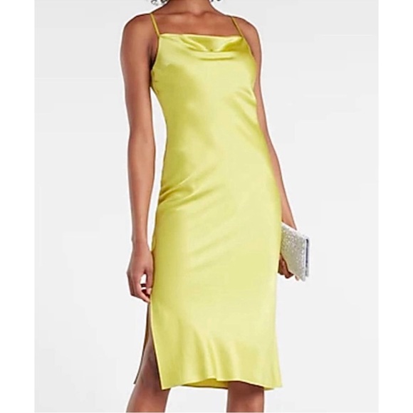Express Dresses & Skirts - EXPRESS Satin Cowl Neck Midi Slip Dress